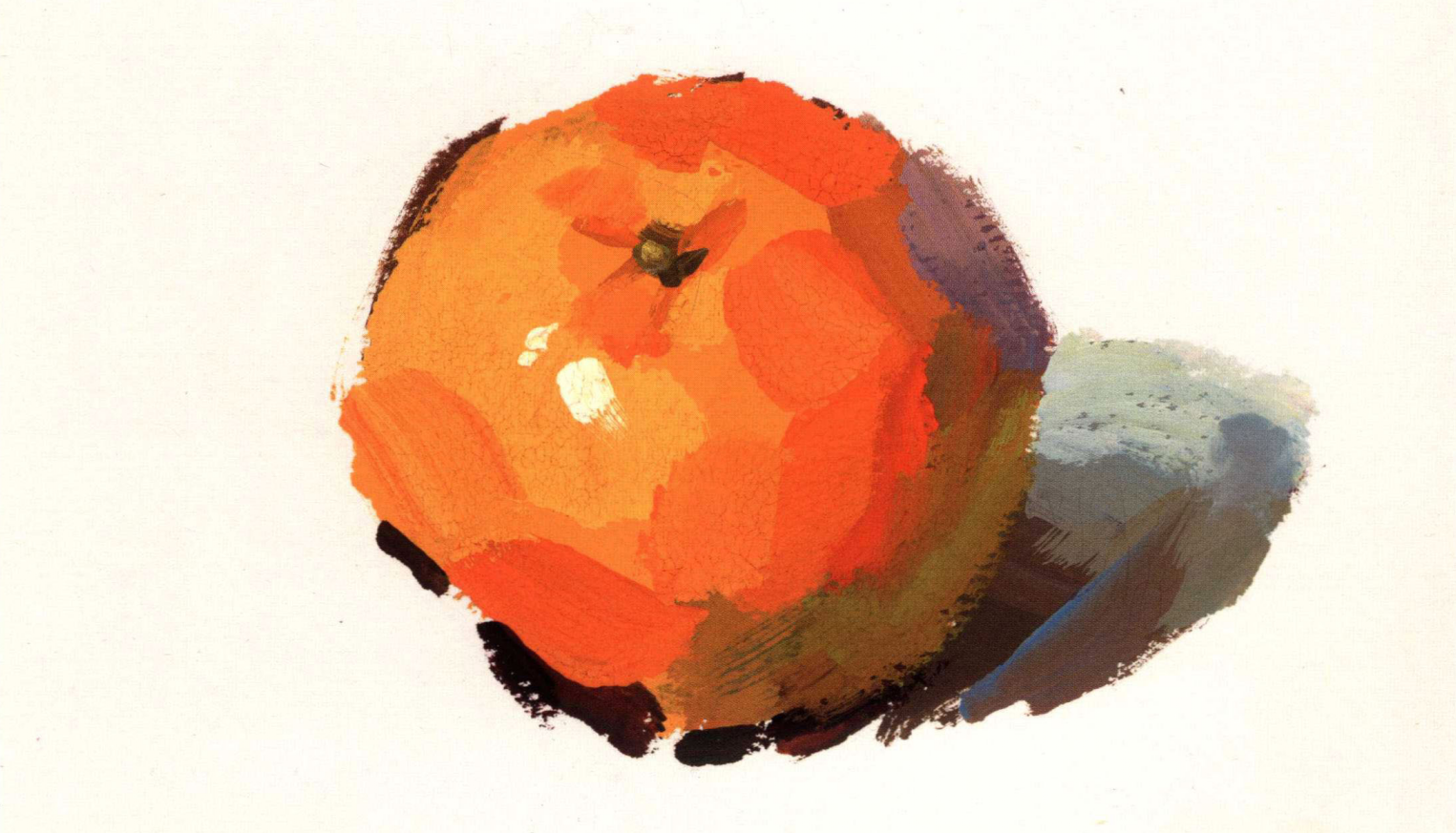 橘子色彩画法步骤图