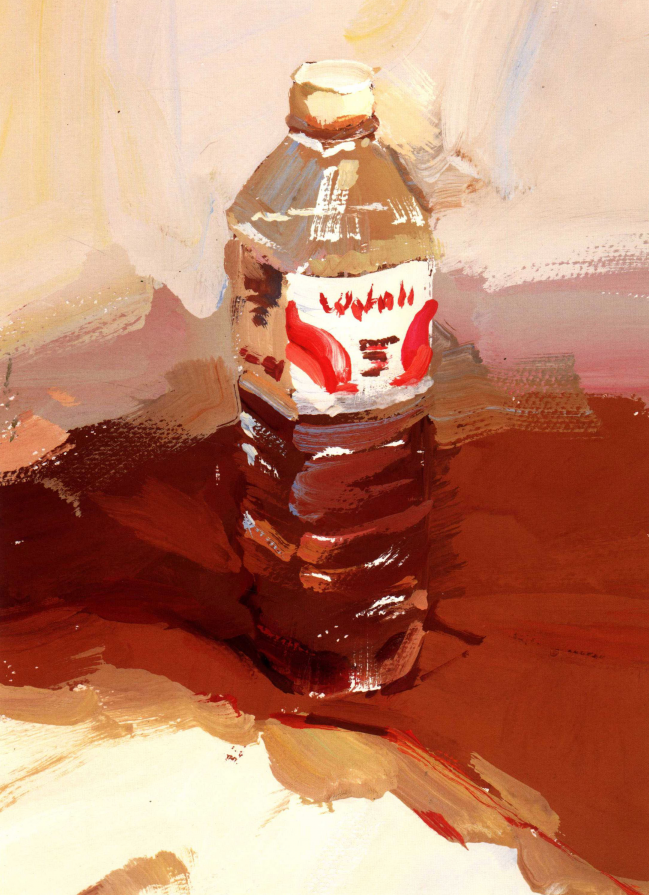 饮用水瓶色彩画法步骤图